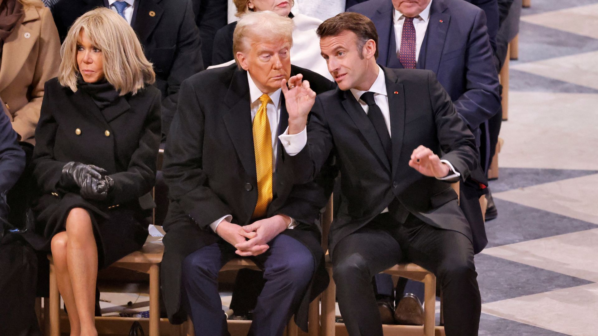 Dignitaries from across the globe attended the ceremony, including U.S. President-elect Donald Trump. /Ludovic Marin/Pool via Reuters