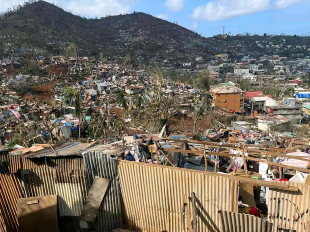 The aftermath of the cyclone hitting Mayotte. /Daniel Mouhamadi/AFP
