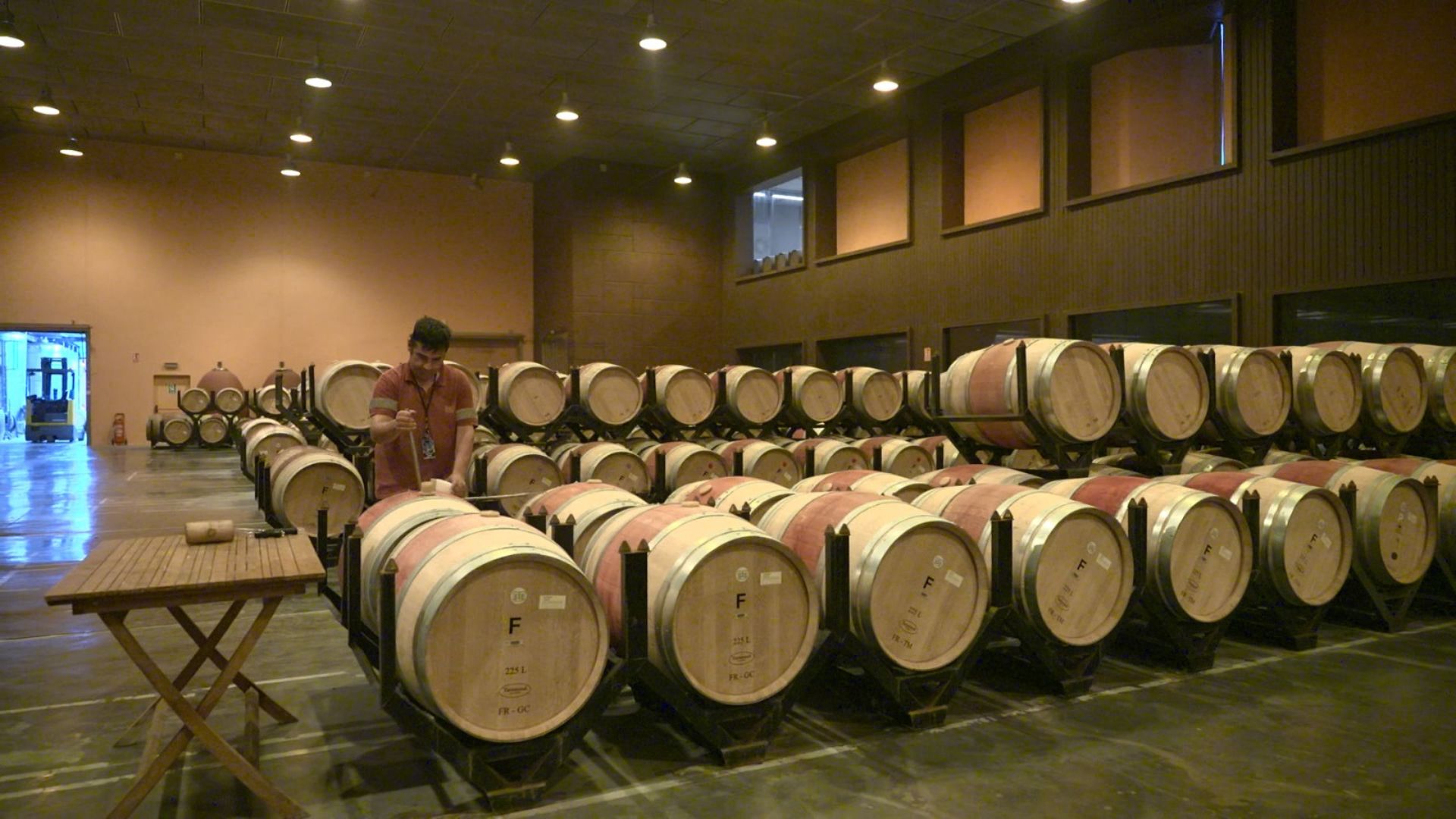 Torres family wines age in barrels in Penedes an hour from Barcelona, this facility produces over 30 million bottles of wine per year. /CGTN Europe