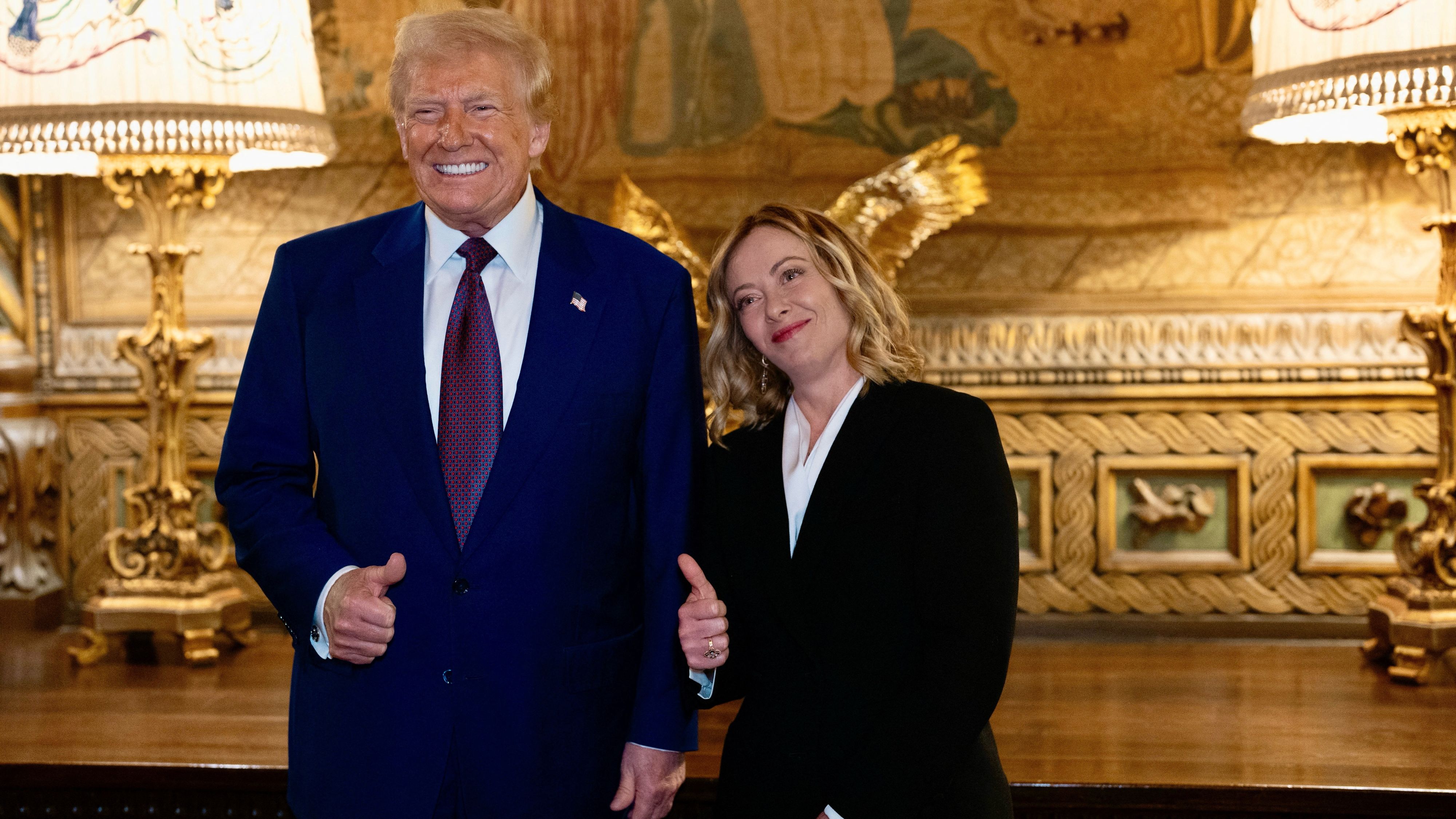 U.S. President-elect Donald Trump met Italian Prime Minister Giorgia Meloni in Florida on January 4. /Italian Government 