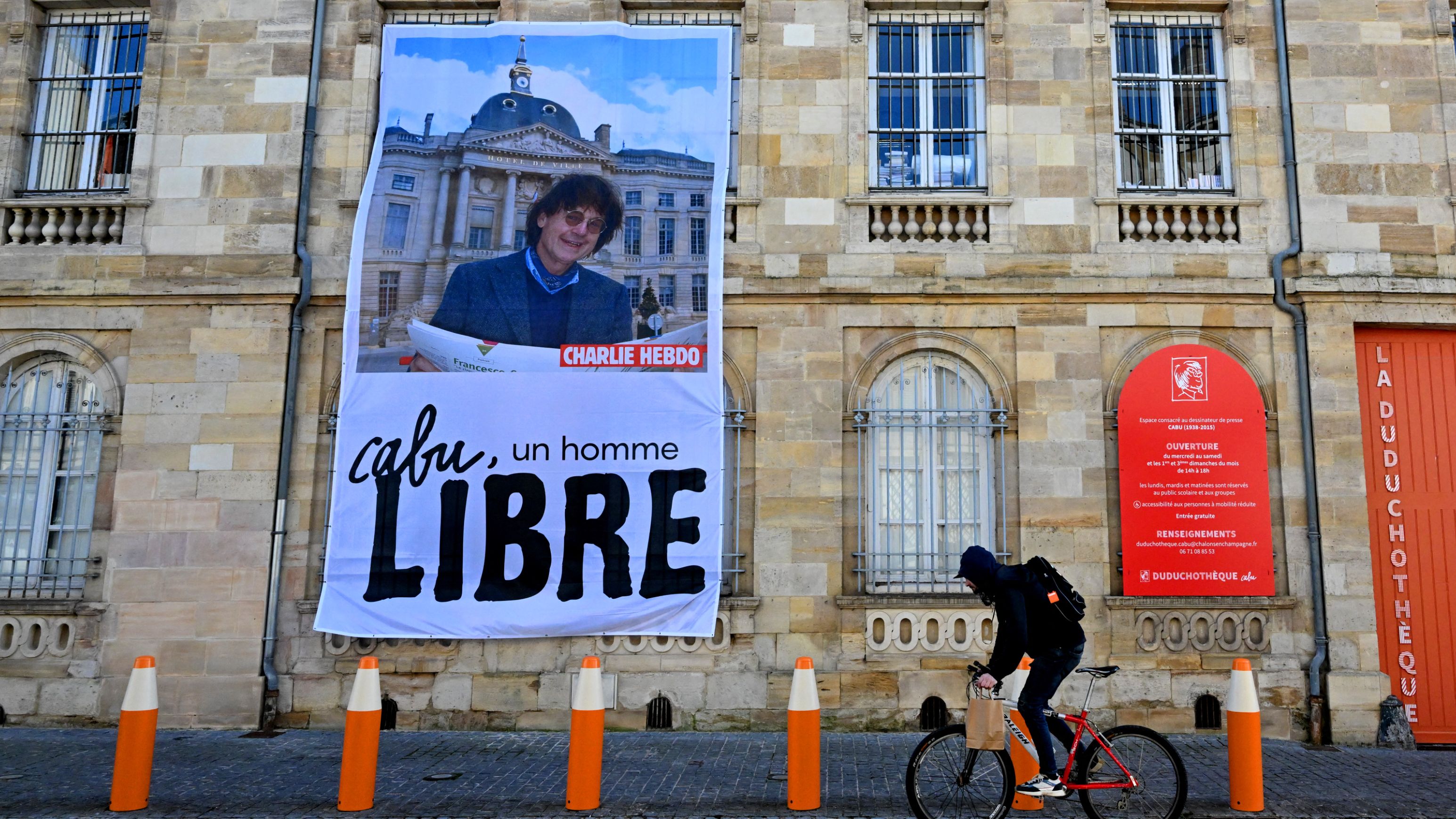 A space dedicated to the work of Cabu, one of the designers murdered 10 years ago. /Francois Nascimbeni/AFP