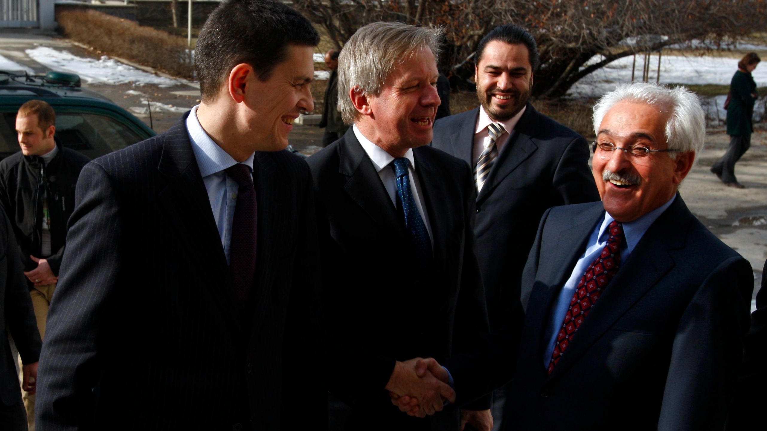 Sherard Cowper-Coles (center) is a former UK ambassador to three different countries. /Ahmad Masood/Reuters