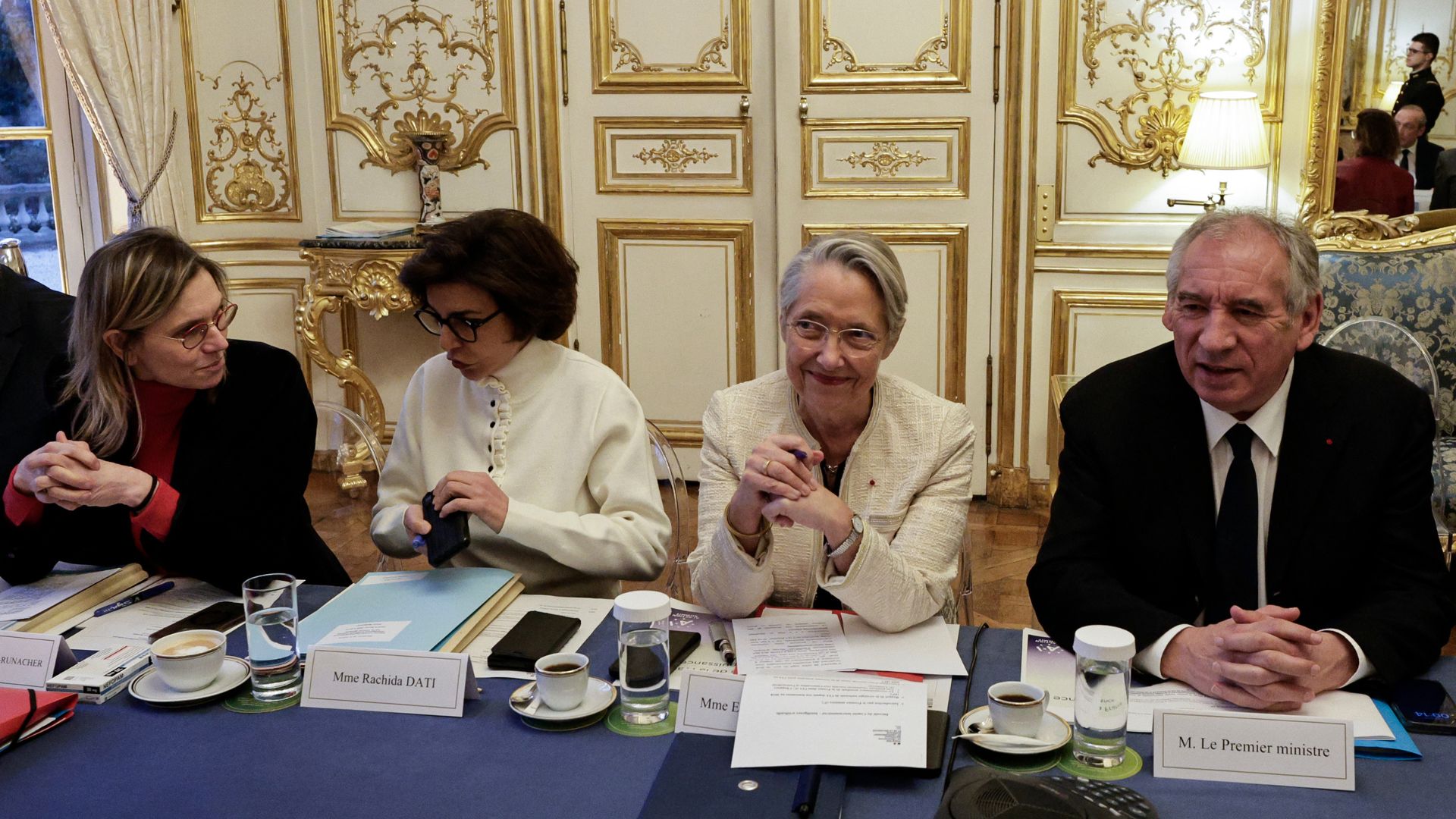 The show must go on: Bayrou attends an interministerial Committee on Artificial Intelligence in Paris the day after his double confidence vote win. /Stephane De Sakutin/Pool