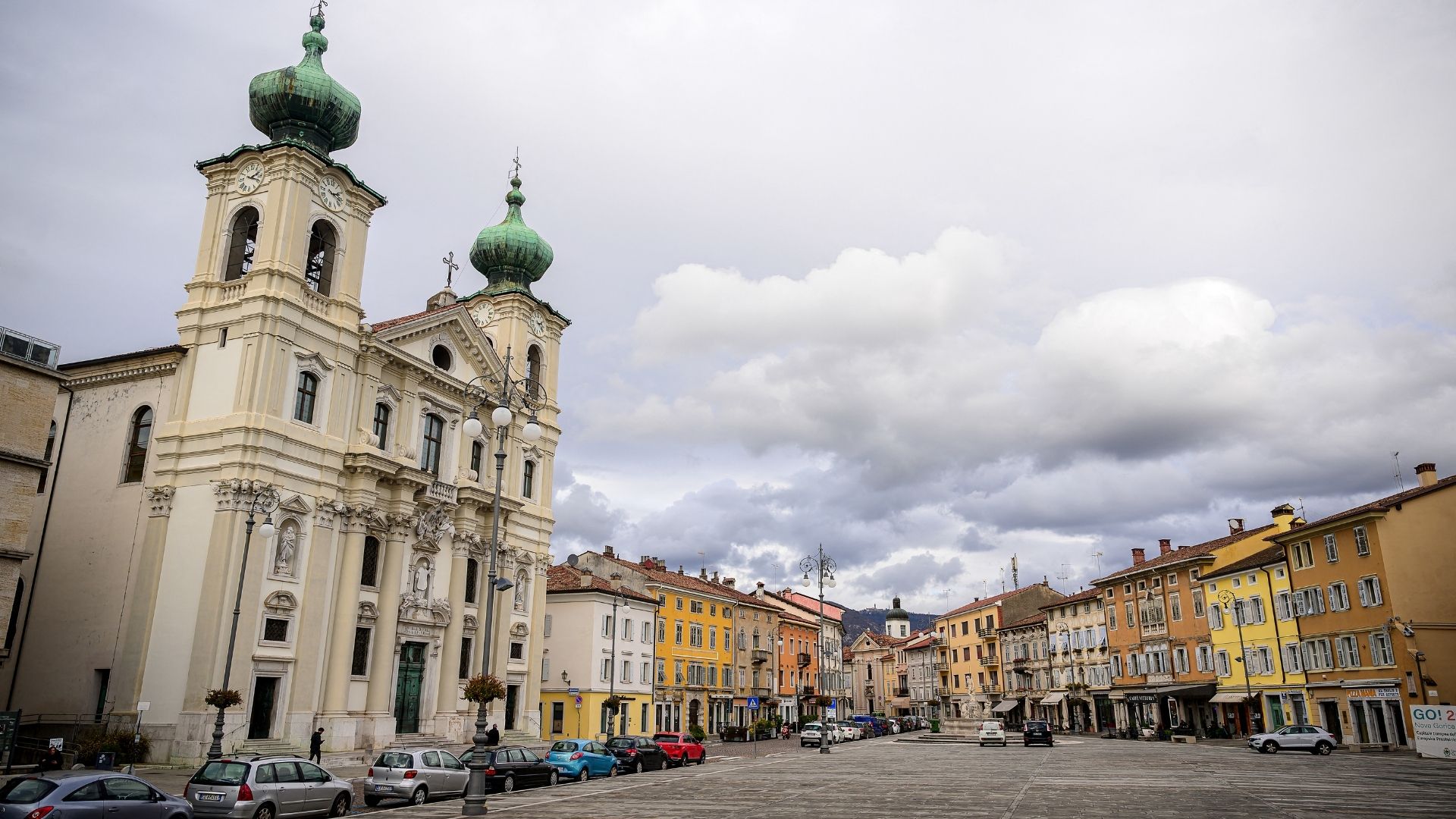 The Piazza della Vittoria in Gorizia, Italy. /Jure Makovec/AFP


