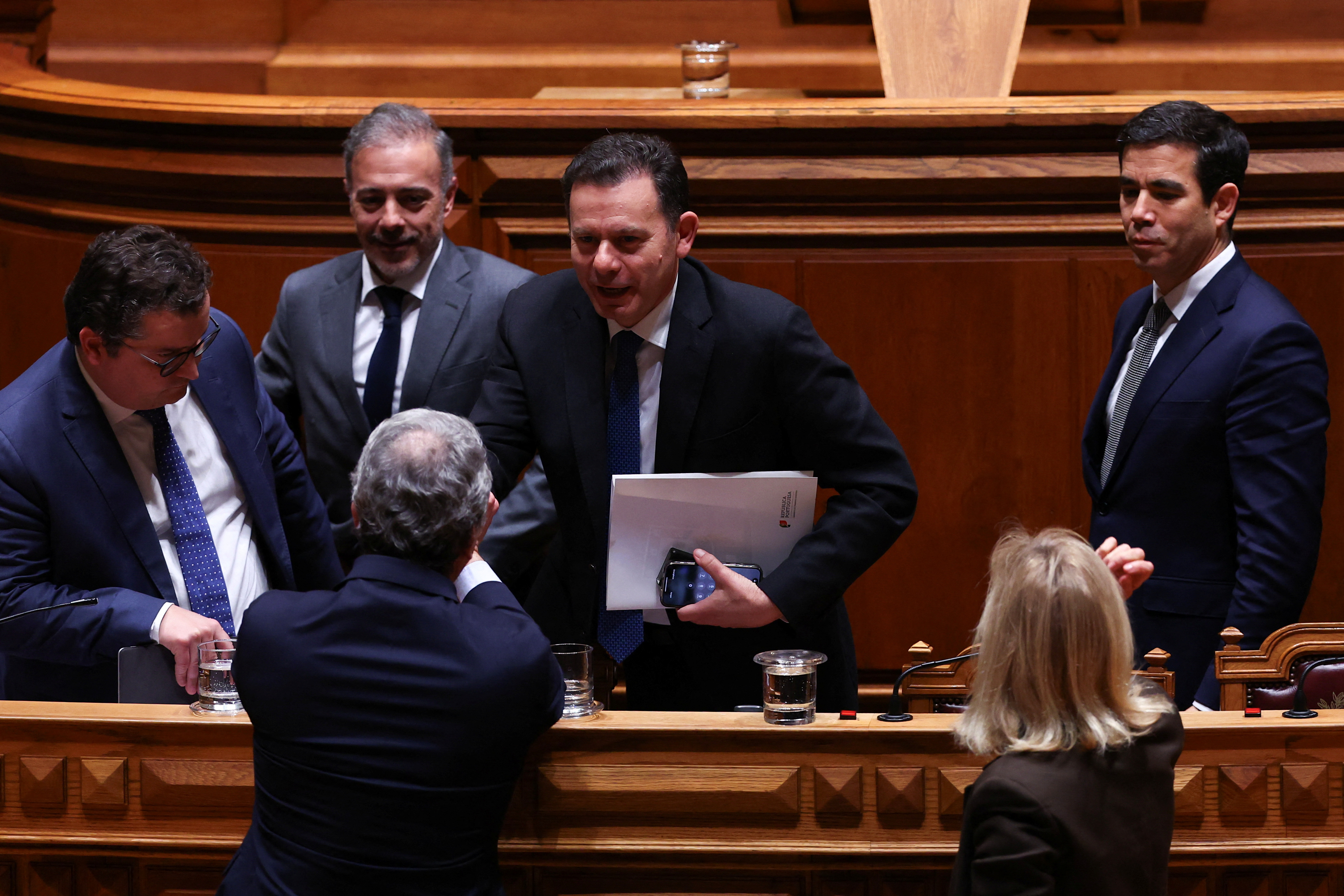 Luis Montenegro leaves parliament after the vote /REUTERS