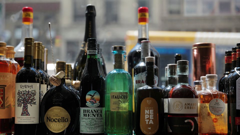 Liquors from overseas are displayed at a store in New York City, U.S. /Jeenah Moon/Reuters
