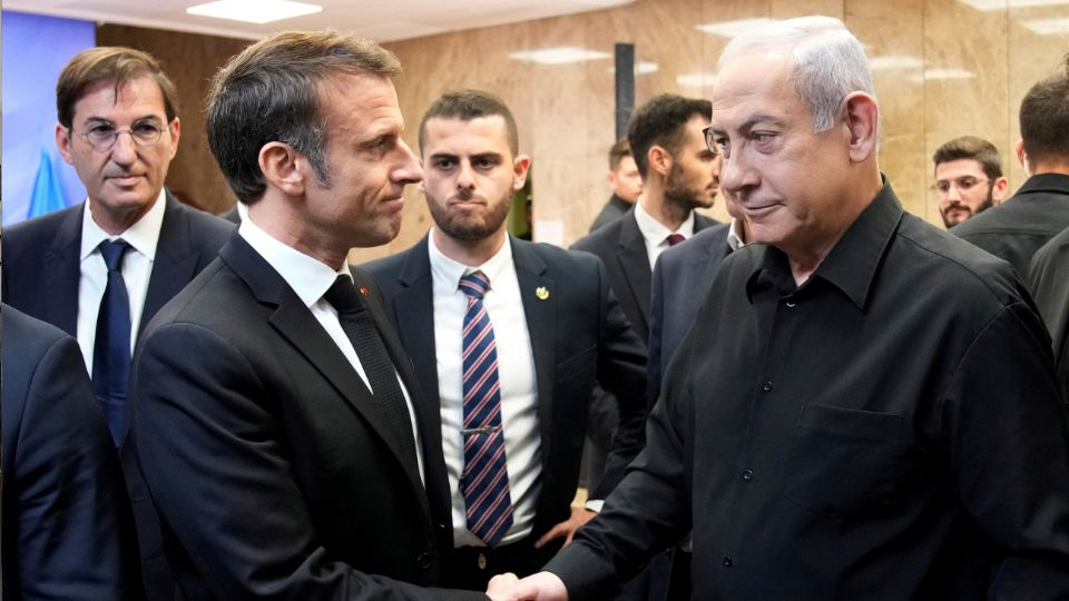 Emmanuel Macron's remarks that France will soon recognize a Palestinian state has angered Benjamin Netanyahu. /Christophe Ena/Pool