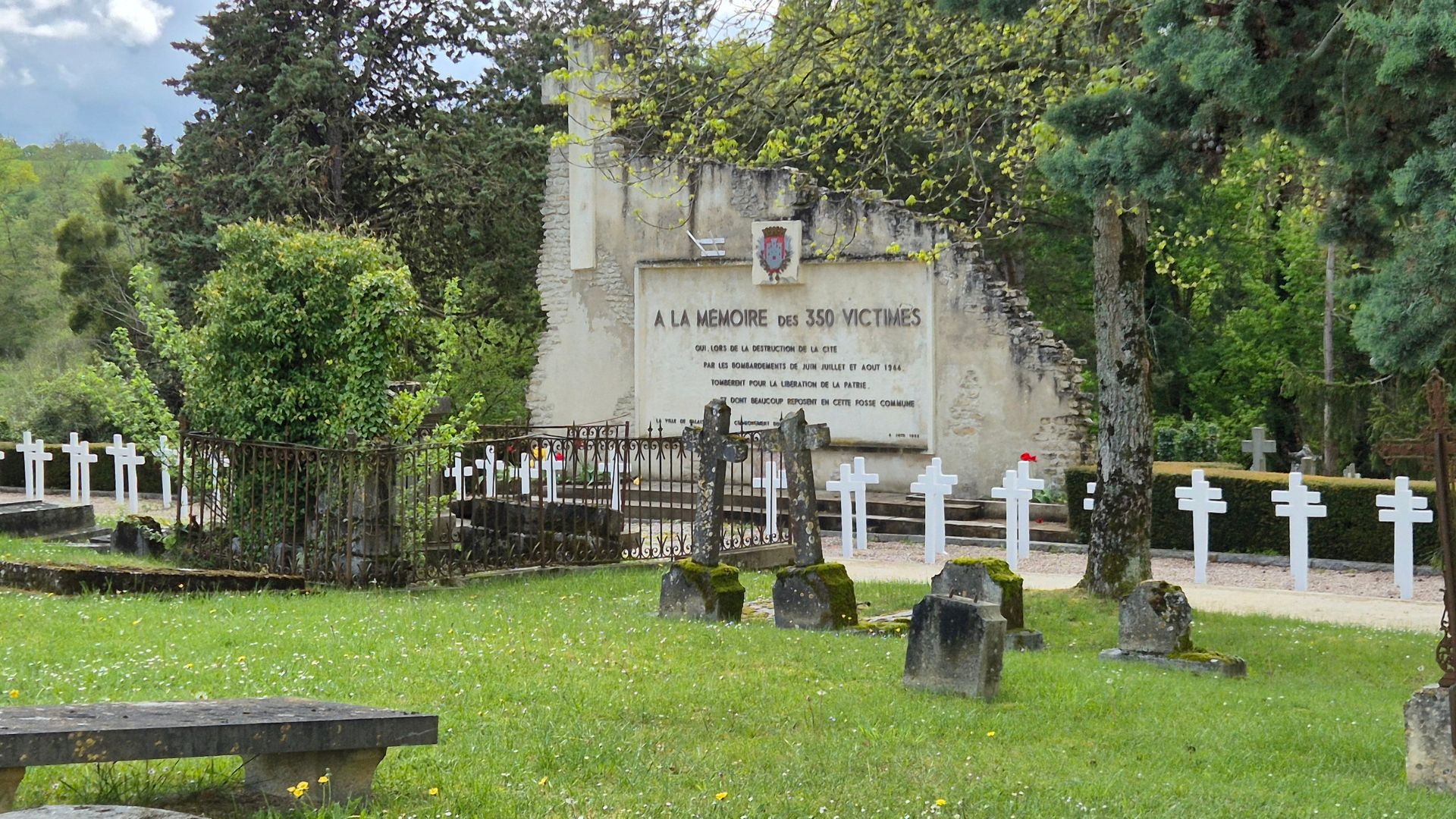 The civilian memorial in Falaise. /Michael Voss/CGTN