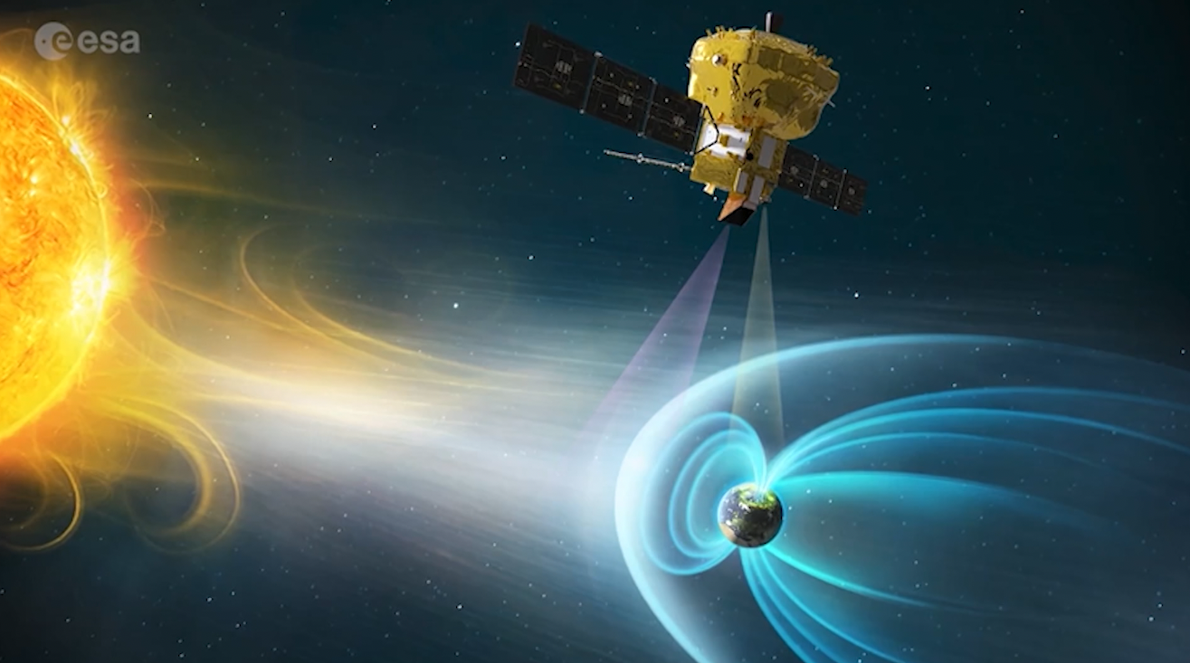 The new satellite will study charged particles emitted by the sun. /ESA