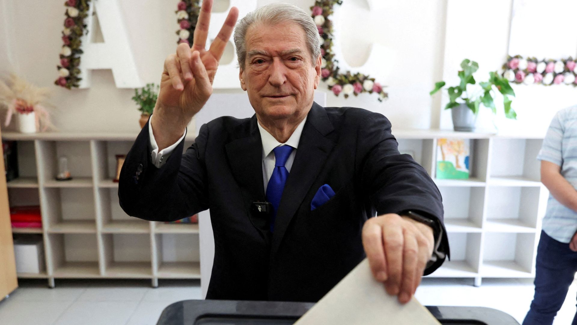 Democratic Party leader Sali Berisha votes in Tirana. /Antonio Bronic/Reuters
