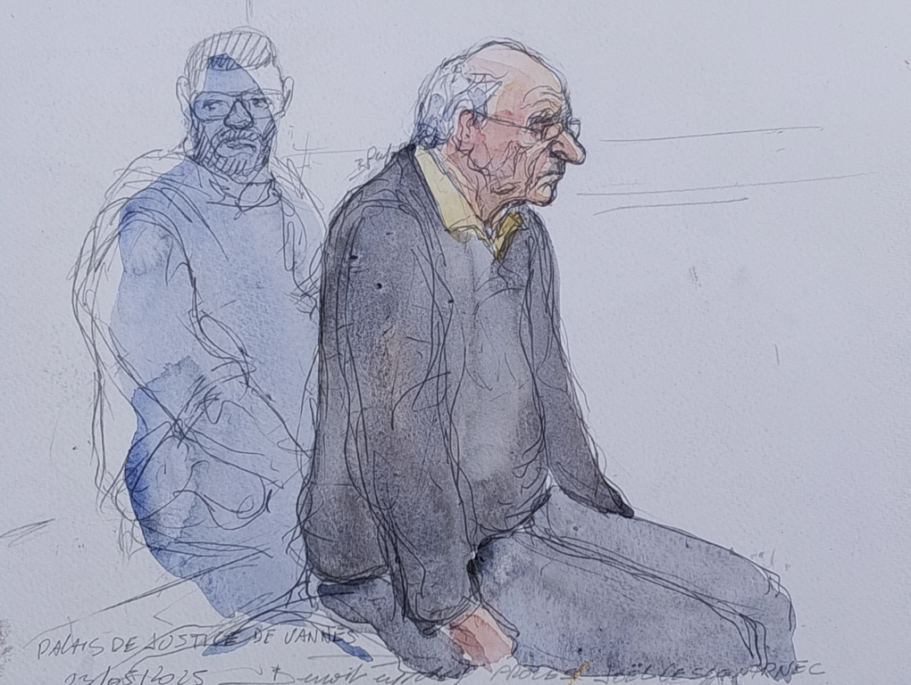 Court sketch of Joel Le Scouarnec during his trial. /Benoit Peyrucq/AFP
