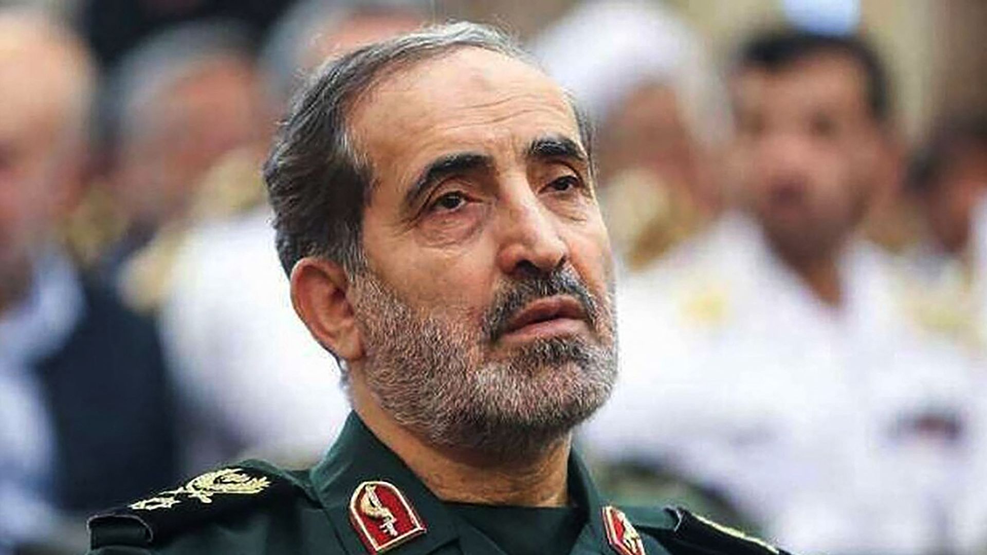 Iranian Revolutionary Guard Corps (IRGC) Major General Ali Shadmani, reportedly killed, at an official function in Tehran. /Khamenei.Ir/AFP/Archive
