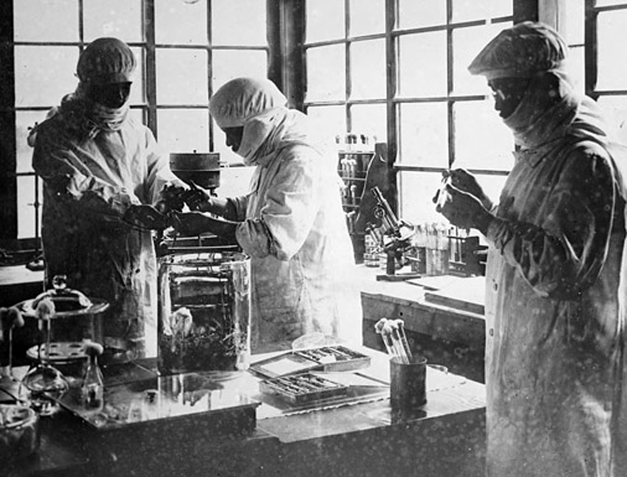 Japanese Unit 731 members working on development of biological weapons. /History/Universal Images Group via Getty Images