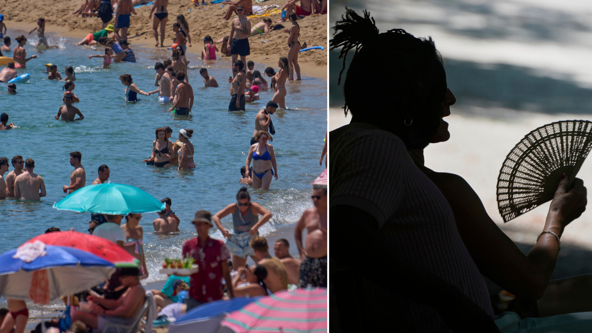 Spain basking in record-breaking temperatures. /Emilio Morenatti and Paul White/AP