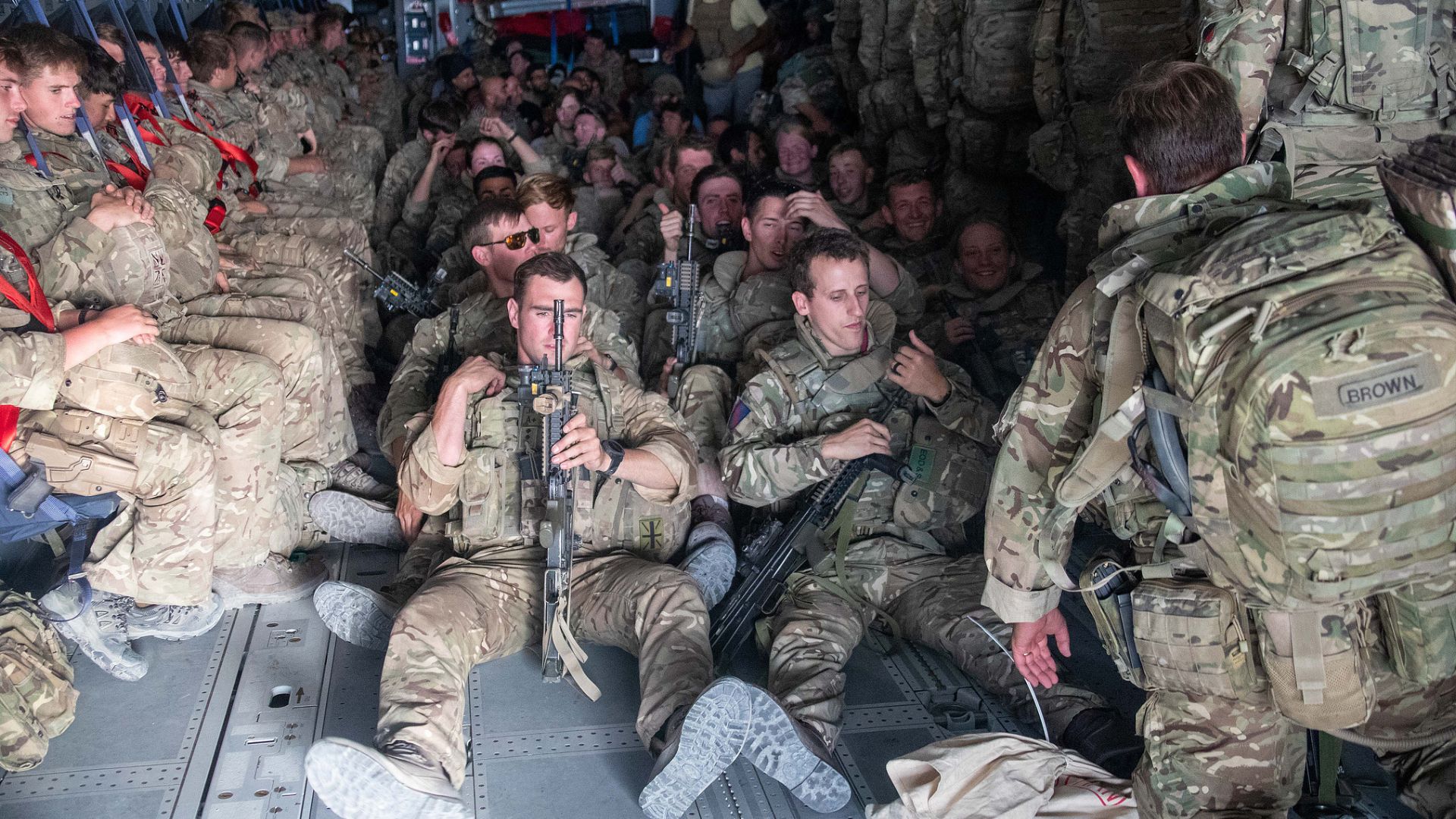 UK military personnel onboard a A400M aircraft depart from Kabul on August 28, 2021 in Kabul, as part of Operation Pitting, which was supposed to see eligible Afghans evacuated to the UK via the UAE. /Jonathan Gifford/MoD Crown Copyright via Getty Images