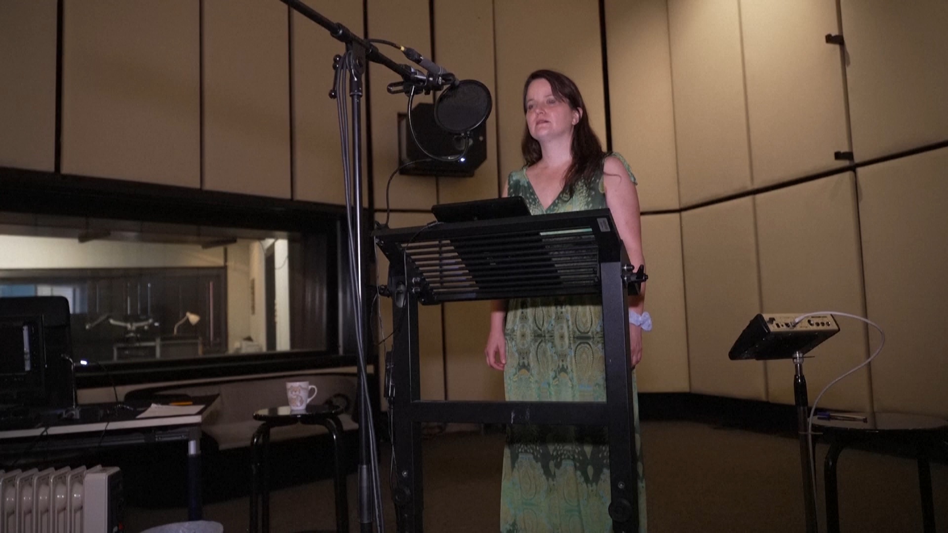 Voice actor Bettina Zech in the studio. /Reuters