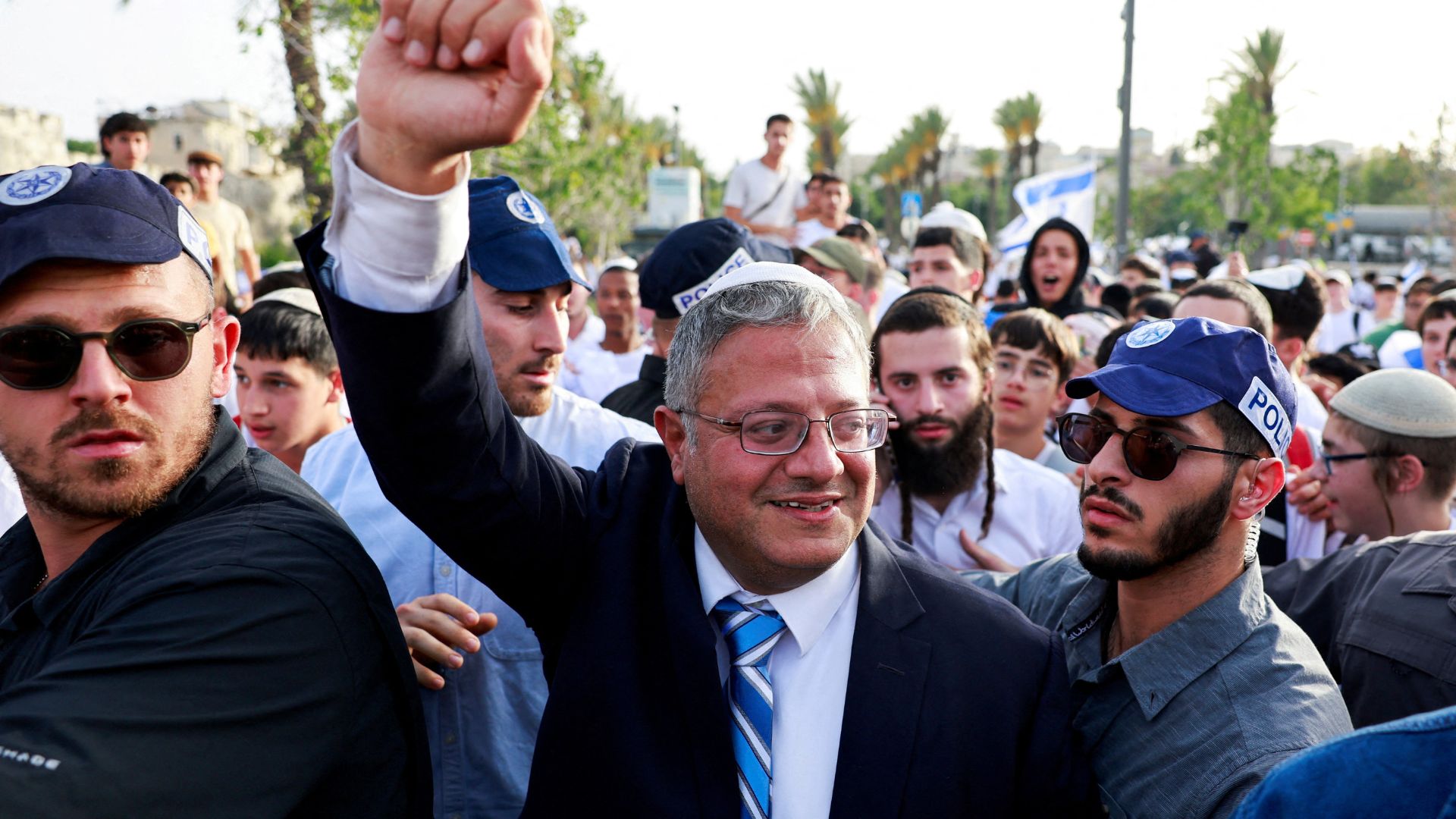 Israeli National Security Minister Itamar Ben-Gvir on a visit to the Damascus Gate to Jerusalem's Old City. Ben Gvir has clashed with military leaders. /Ammar Awad/Reuters
