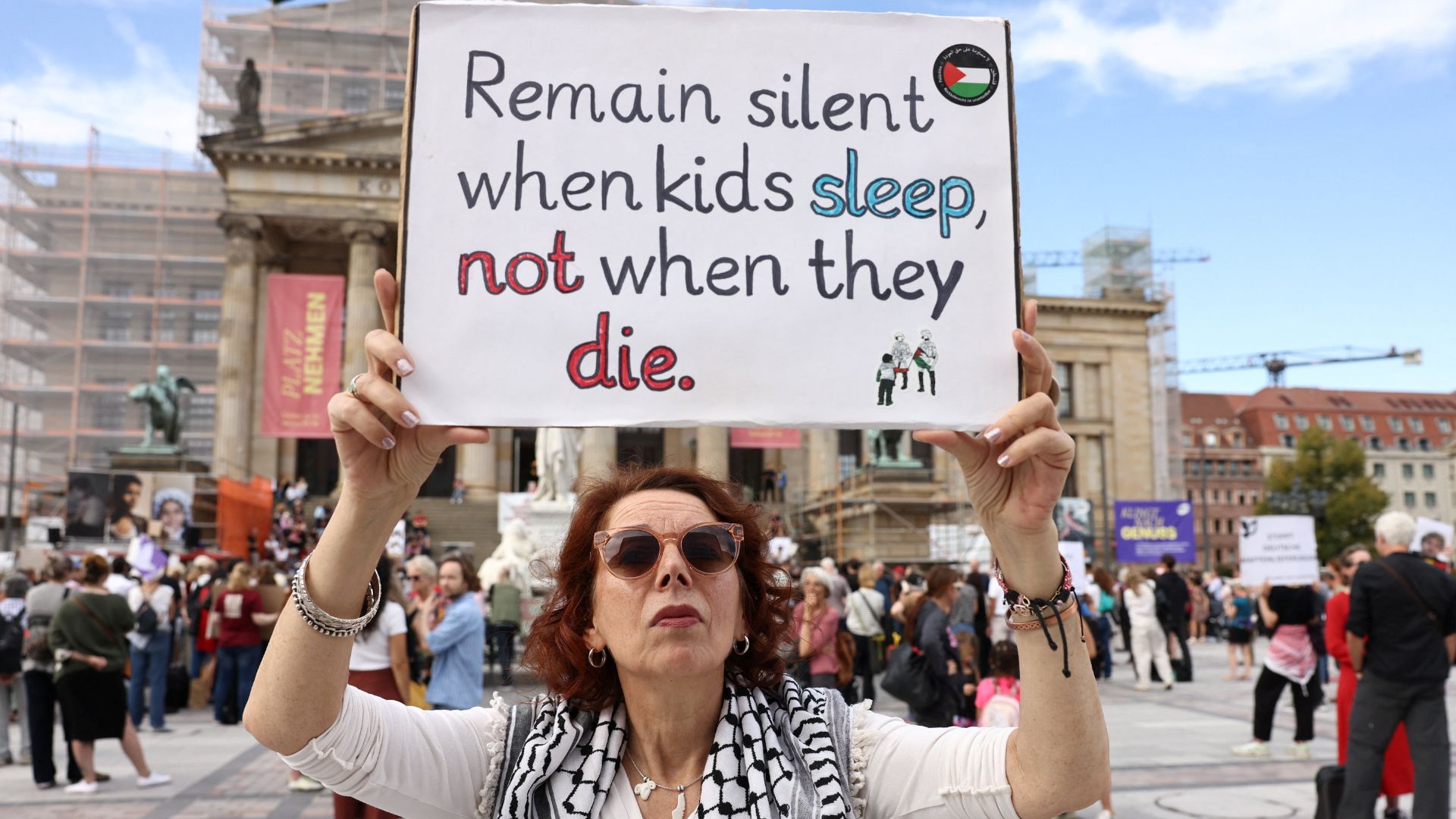 Despite protests like these in Germany, the country's government will not recognize Palestine. /Nadja Wohlleben/Reuters
