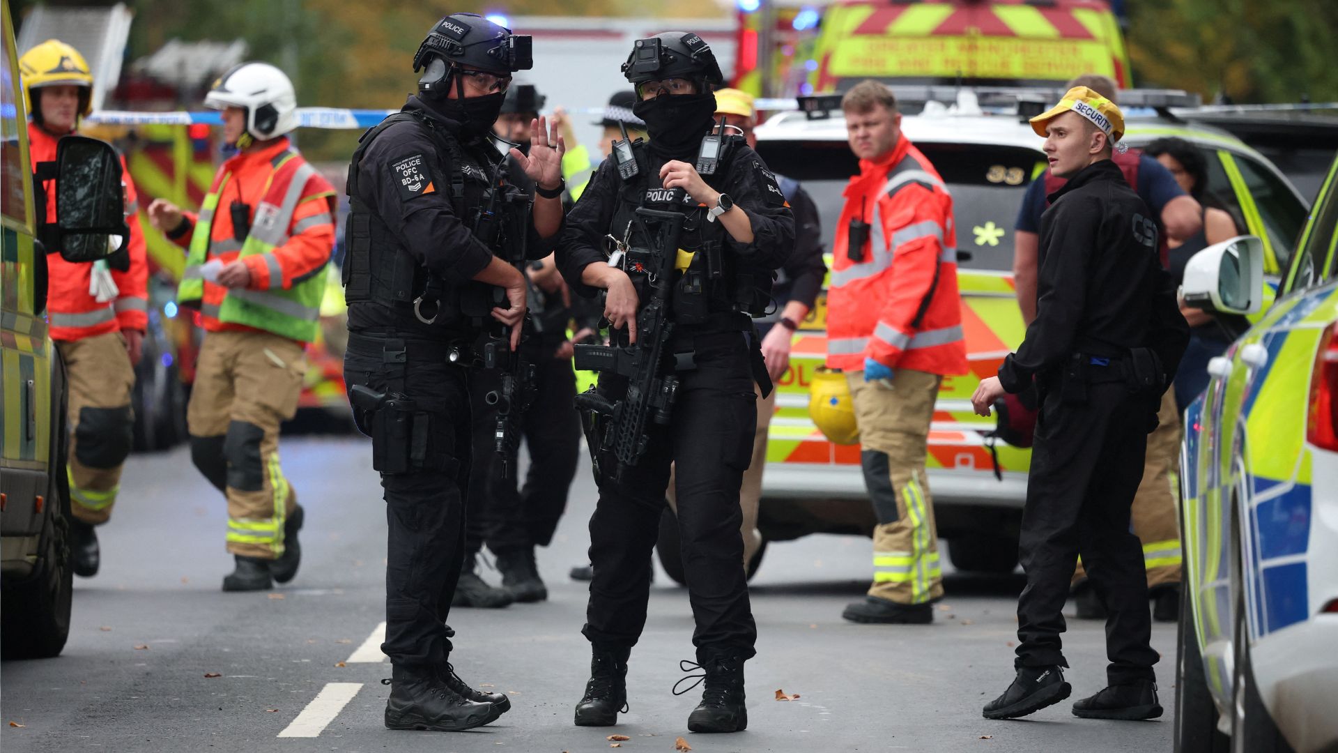 Emergency personnel work at the scene. /Phil Noble/Reuters
