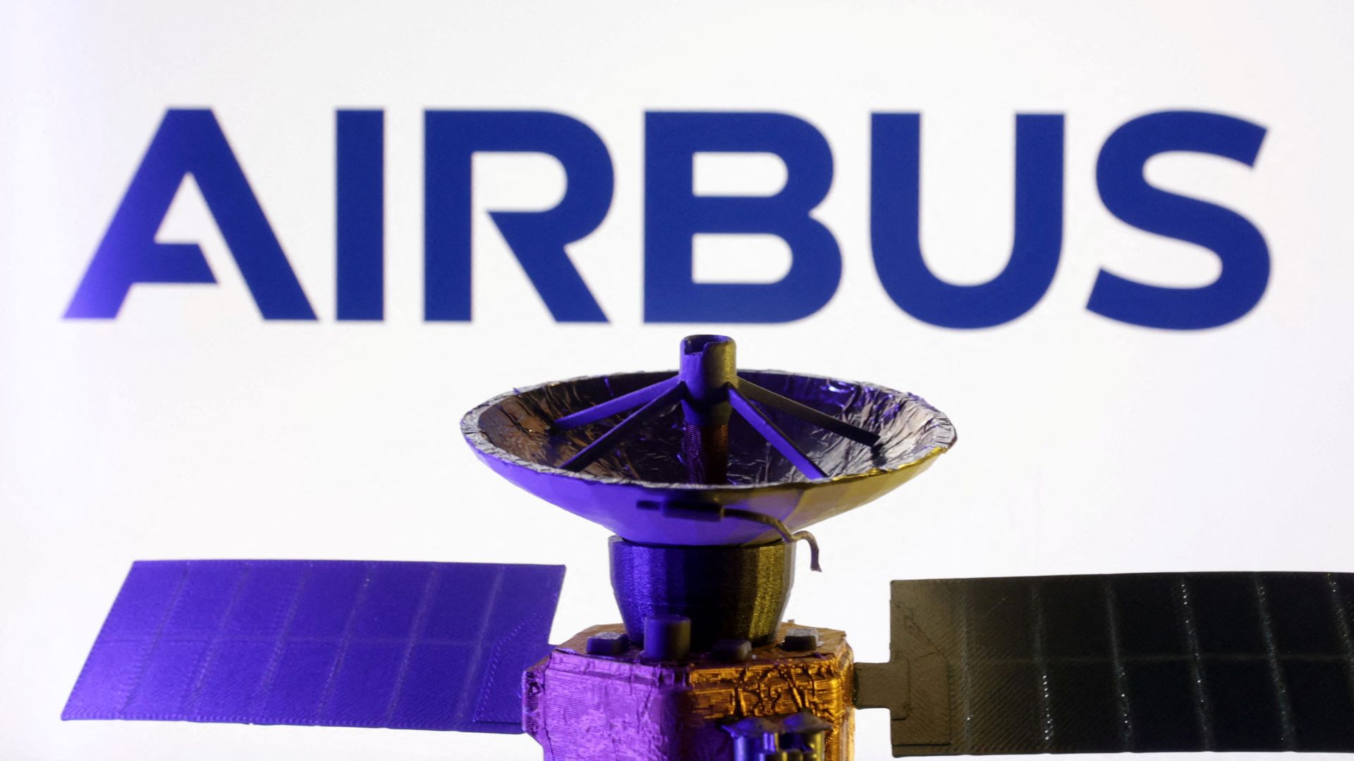 A model of a satellite from Airbus, one of the three firms joining forces. /Dado Ruvic/Reuters