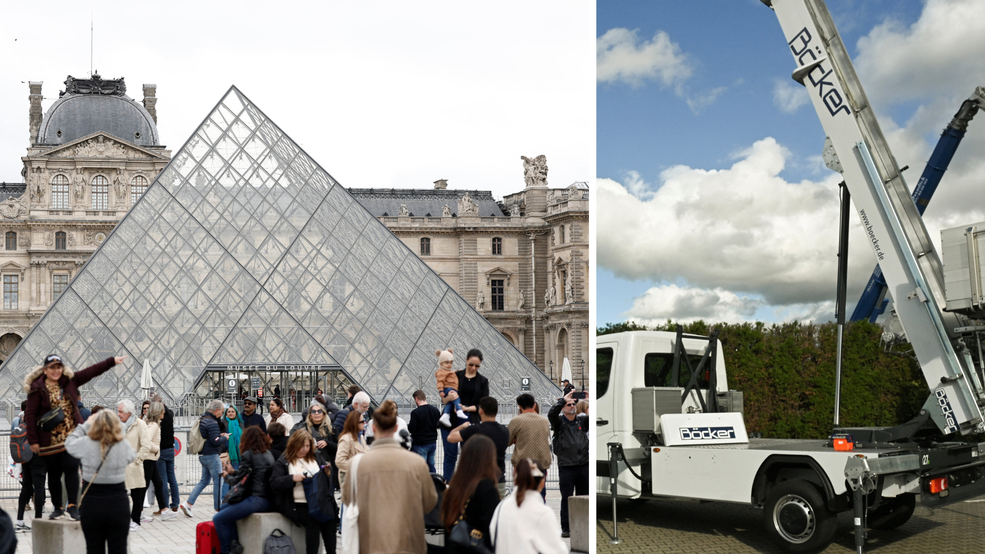 Thieves broke into the world-famous Paris museum on Sunday using the hoist made by a German company. /Benoit Tessier and Erol Dogrudogan/Reuters