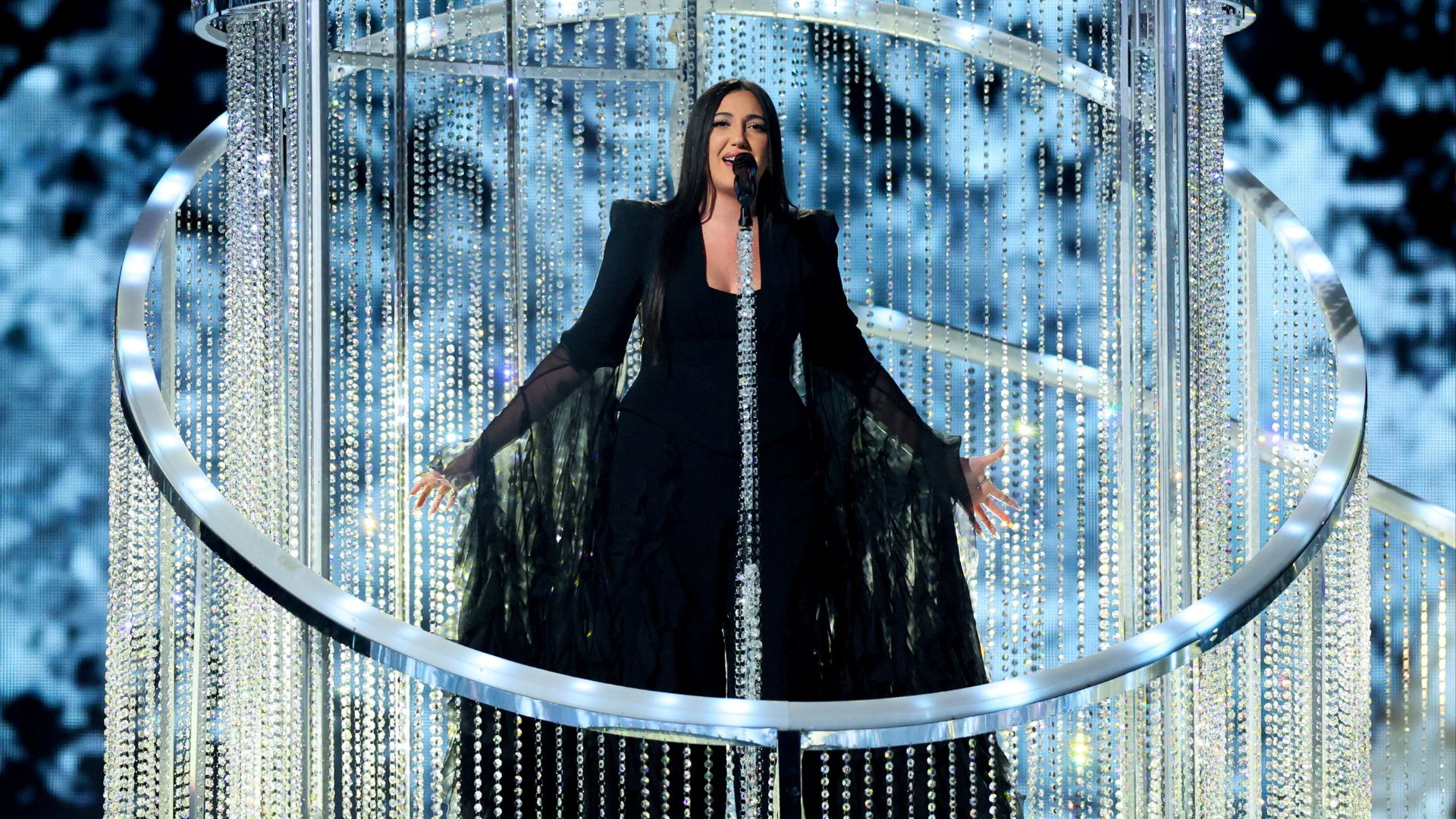 Yuval Raphael, representing Israel, performs 'New Day Will Rise', during the Grand Final of the 2025 Eurovision Song Contest in Base. /Denis Balibouse/File/Reuters