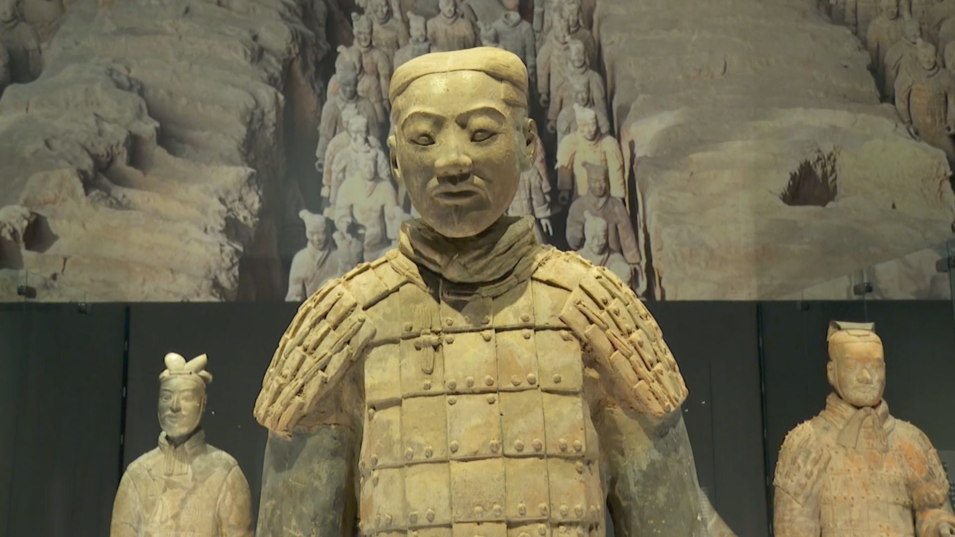 The life-size figures once stood guard over China's First Emperor, Qin Shi Huang, and date back more than 2,000 years. /CGTN