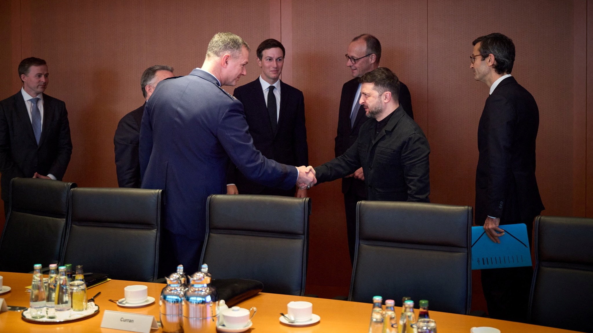 Ukraine's President Volodymyr Zelenskyy meets with U.S. envoys in Berlin, Germany. /Ukrainian Presidential Press Service/Reuters