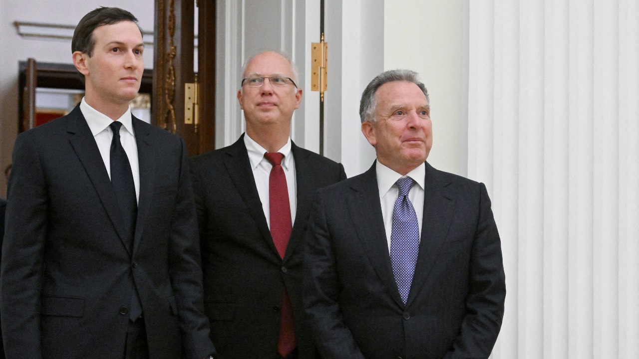 Russian presidential envoy Kirill Dmitriev, US special envoy Steve Witkoff and Jared Kushner attended a meeting with Russian President Vladimir Putin at the Kremlin in Moscow earlier this month. Sputnik/Kristina Kormilitsyna/Reuters