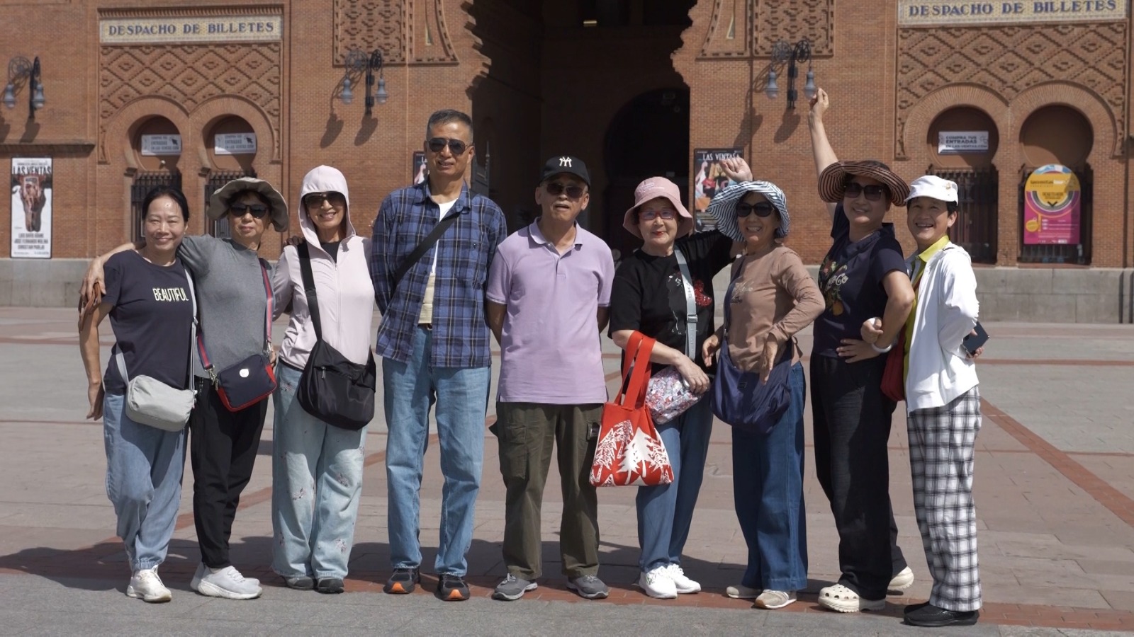 Chinese tourists at Madrid's Las Ventas bull ring. /CGTN