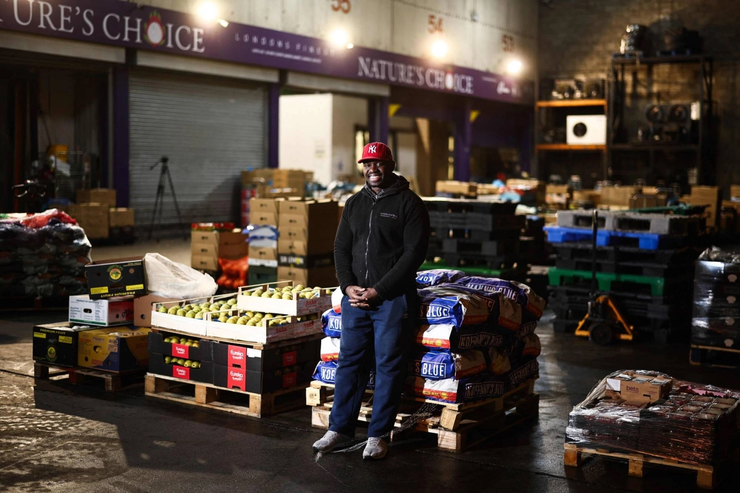 Leandro Cristovao, from Angola, is a warehouse worker – and a part of the UK's migrant-dominated overnight workforce. /Henry Nicholls/AFP