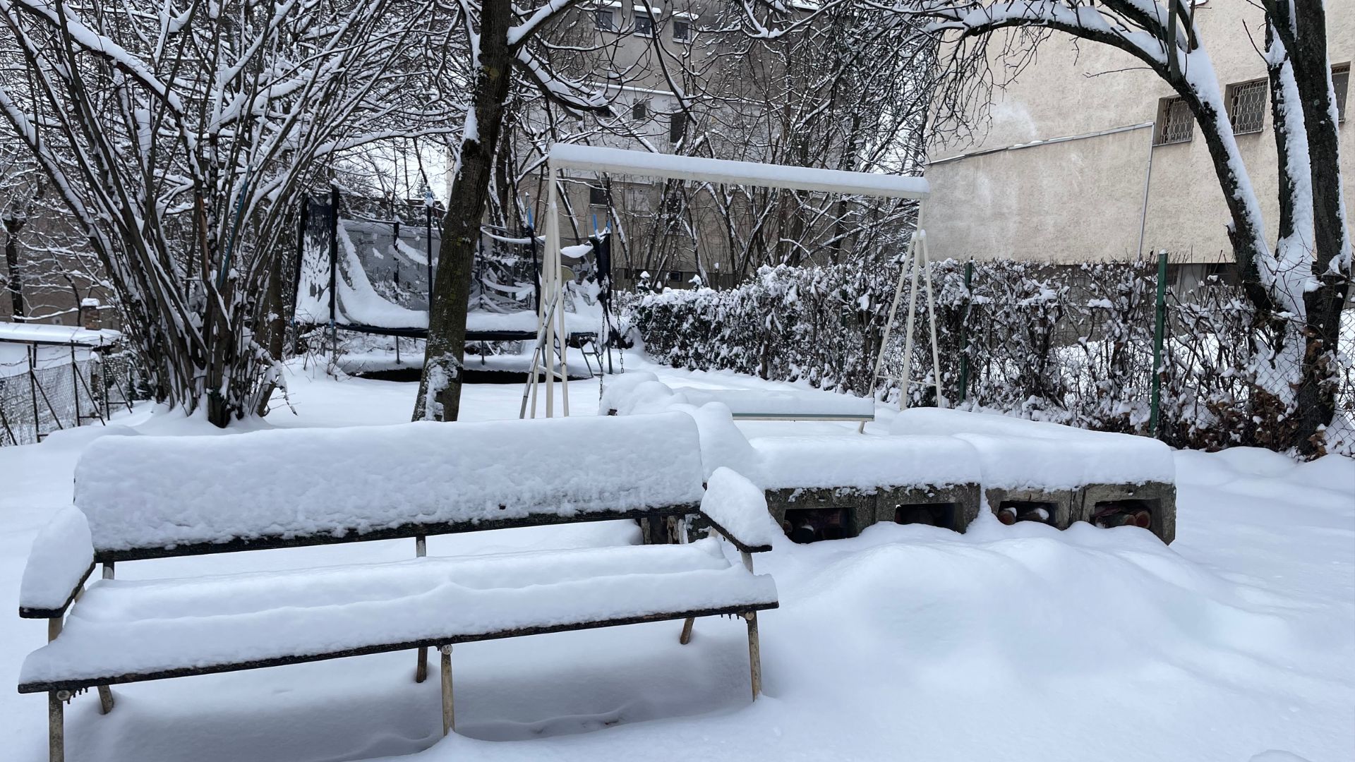 Snow has blanketed the capital. 