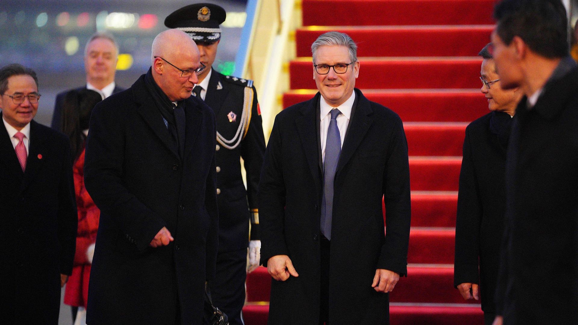 Starmer arrives at Beijing Capital International Airport, beginning a three-day visit to China. /Kin Cheung/WPA Pool/Getty Images.