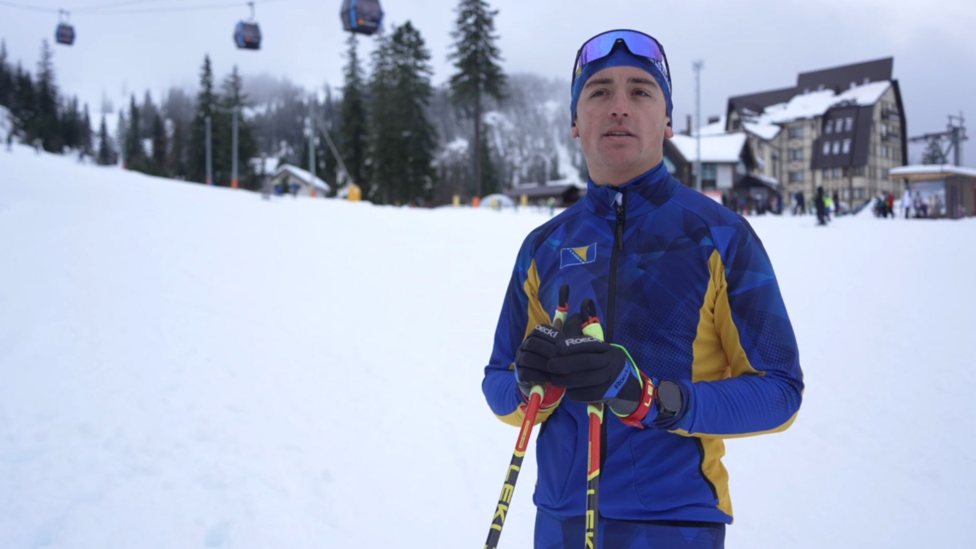  Alpine skier Marko Šljivić, an Olympic hopeful from Bosnia and Herzegovina, in training. /CGTN