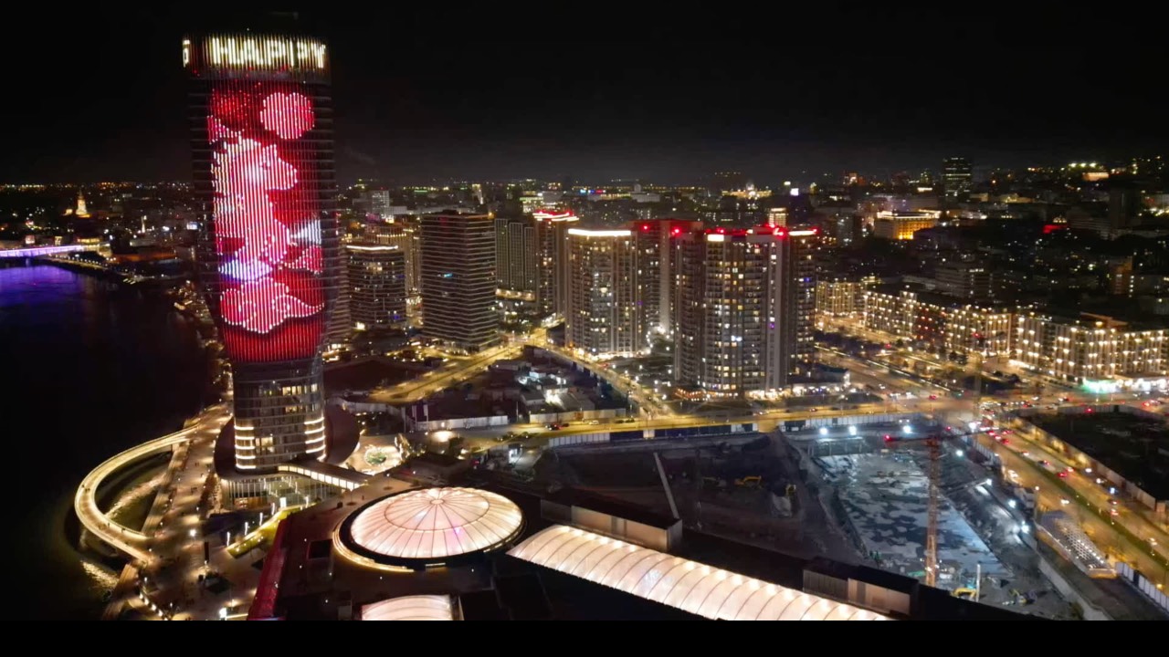 Festivities began at Belgrade waterfront, the city's newest riverside district.  /CGTN