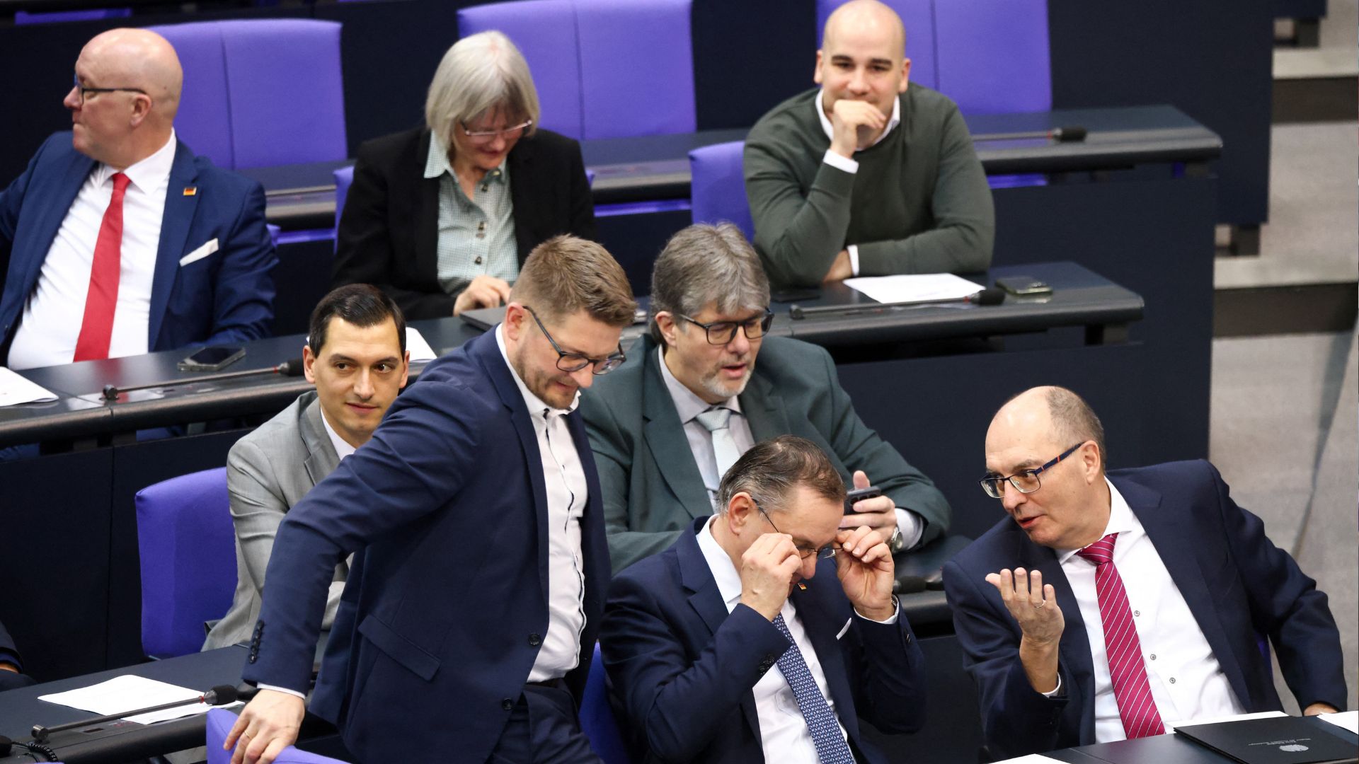 Alternative for Germany (AfD) parliamentarians during of a session of the lower house of the German parliament, the Bundestag, on February 26. /Liesa Johannssen/Reuters

