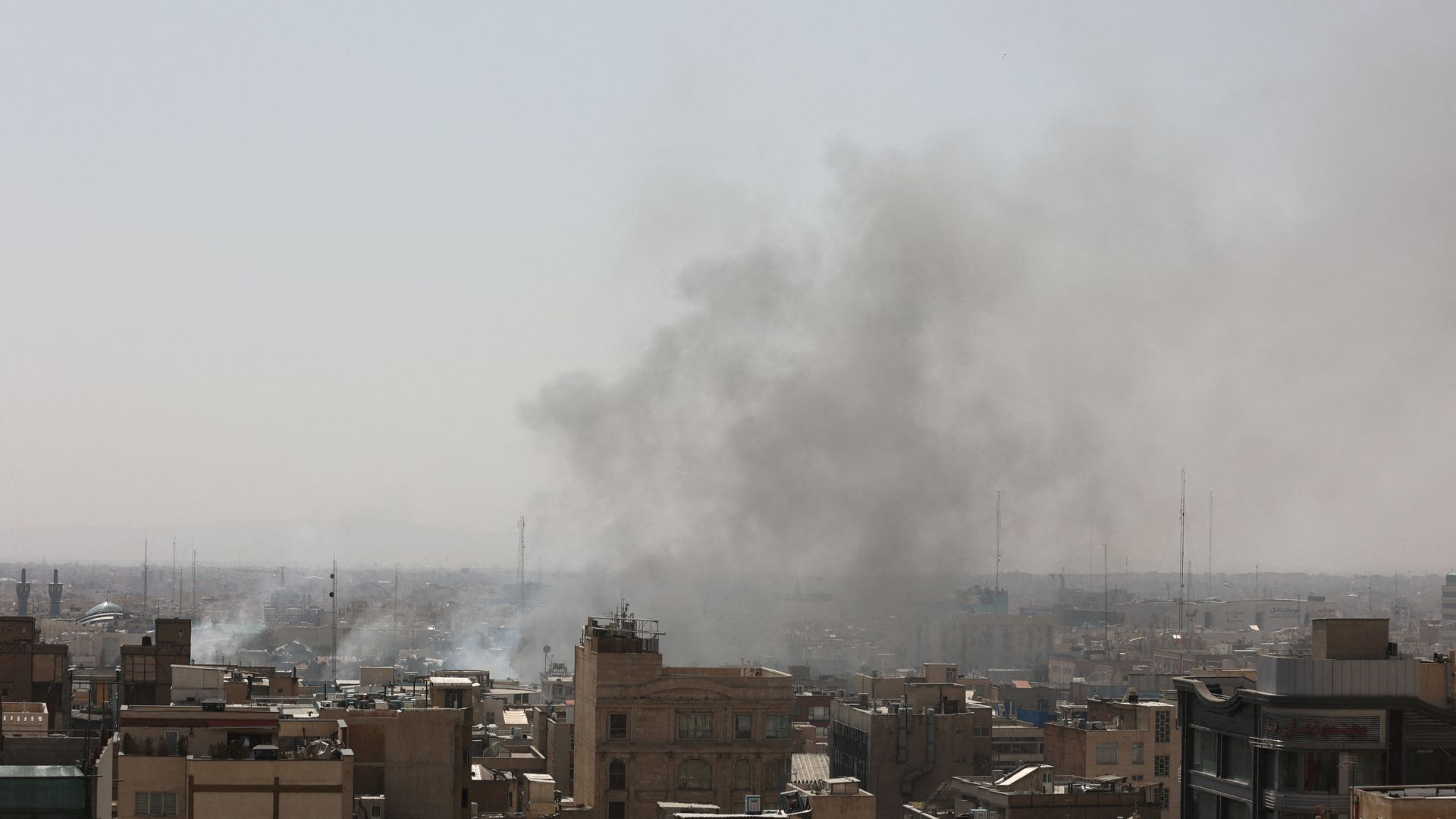 Smoke rises following an explosion in Tehran, February 28. /Majid Asgaripour/WANA/Reuters

