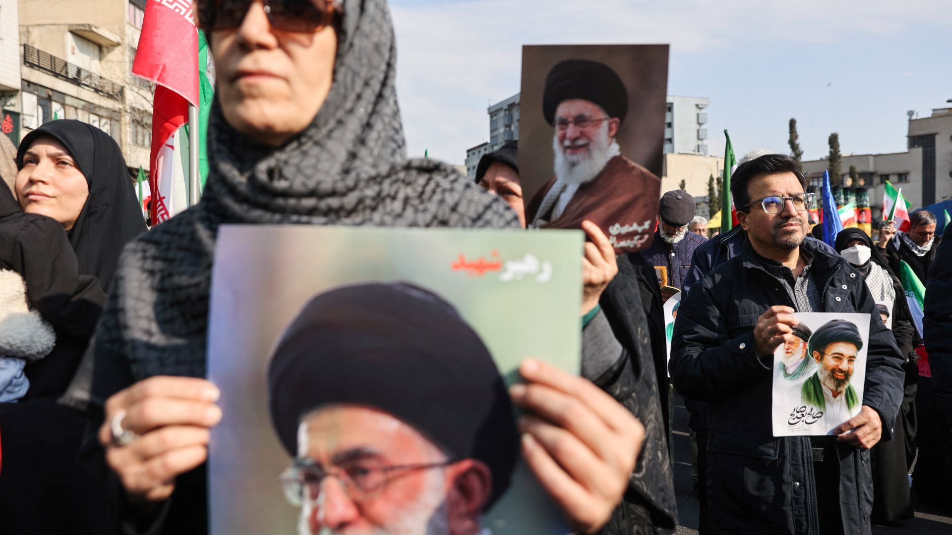 A gathering to acclaim Iran's new supreme leader Mojtaba Khamenei in Tehran on Monday. /Majid Asgaripour/WANA/Reuters
