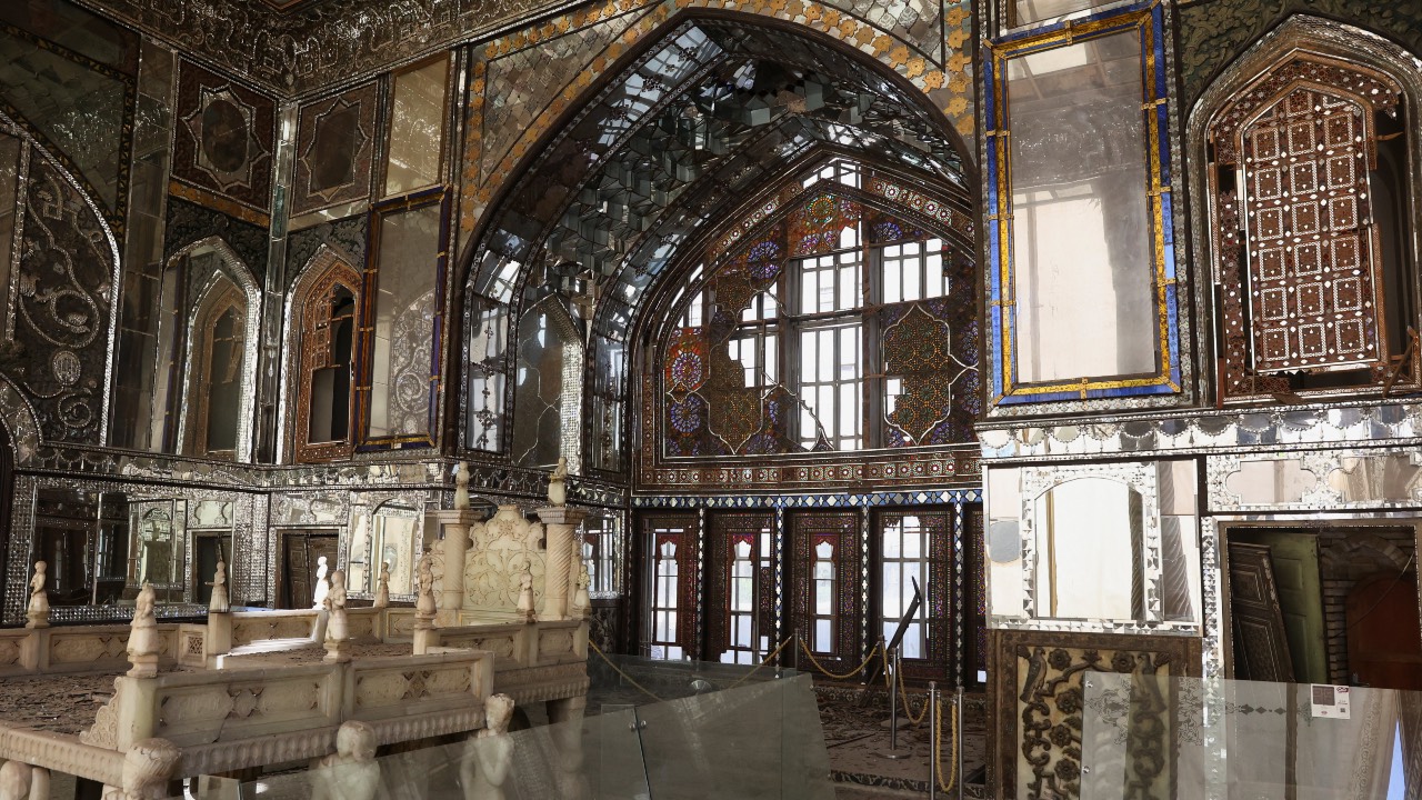 Debris at the historical monument Golestan Palace after it was damaged in an Israeli and US strike, in Tehran, Iran. /Majid Asgaripour/WANA