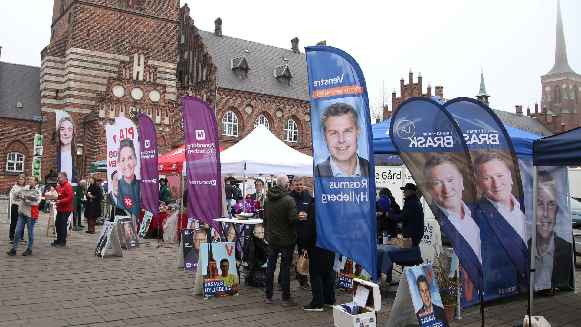 Political parties campaign ahead of the parliamentary elections in Roskilde, Denmark. /Tom Little/Reuters
