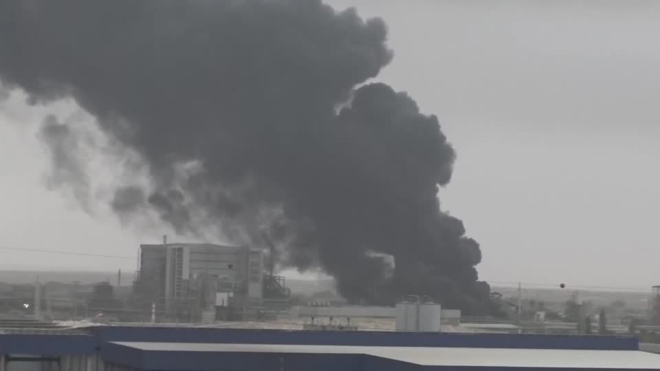 Heavy smoke rose above an impact site in southern Israel following a missile barrage fired from Iran. /Reuters