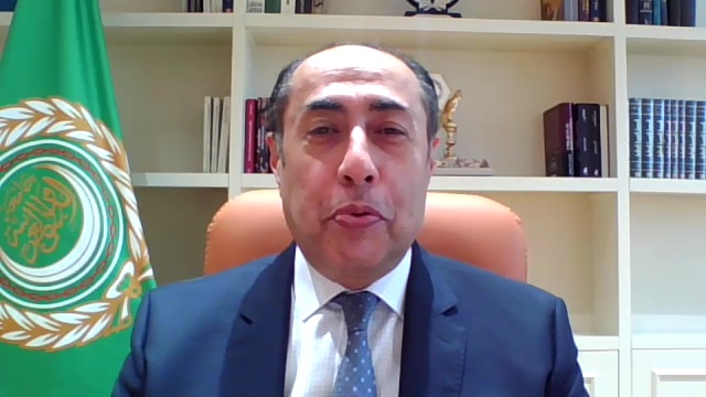 Hossam Zaki is the Arab League's assistant secretary-general – and was previously Egypt's Ambassador to Brazil and Assistant Foreign Minister for European Affairs. /CGTN