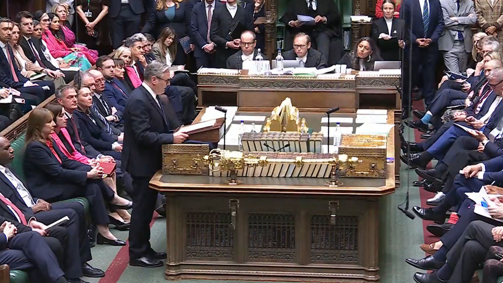 Starmer makes a statement on the vetting procedure undertaken for the former UK ambassador to the United States, Peter Mandelson. /PRU/AFP
