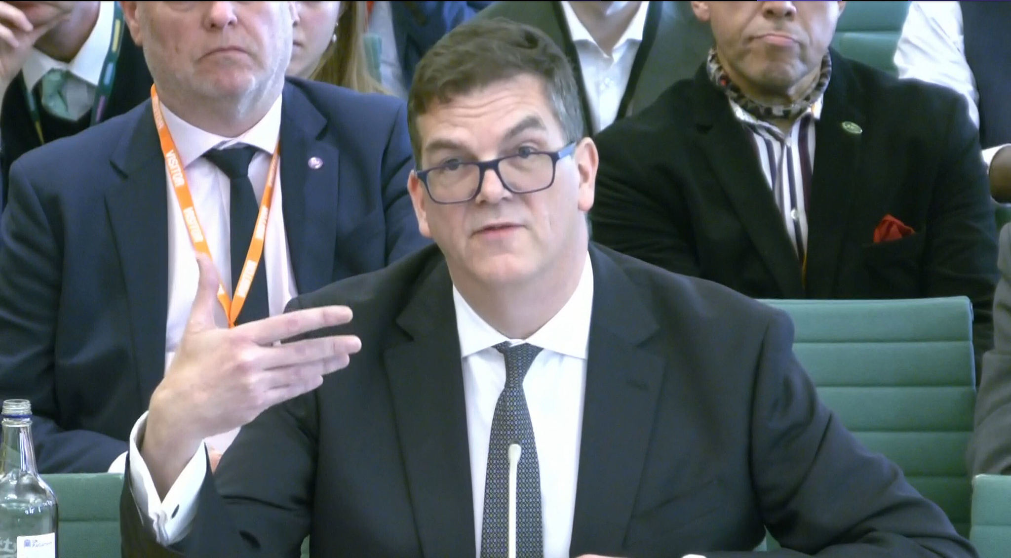 On April 21, 2026, in London, UK, Sir Olly Robbins, former permanent under-secretary at the Foreign Office, attended a meeting of the UK Parliament's Foreign Affairs Committee. /Parliamentary TV