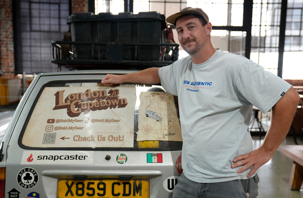 Reliant Robins have cultlike status in the UK as humble three-wheelers that, in Jenks' words, were designed to go to the shops and back in 1970s Britain. /Nardus Engelbrecht/AP