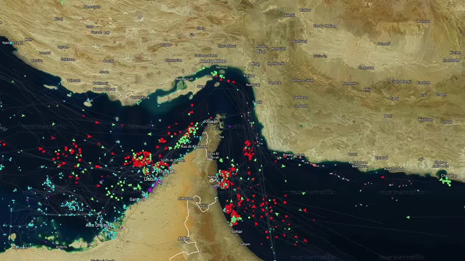 The Strait of Hormuz remains a pinch-point for the world's energy supplies. /MarineTraffic/Reuters