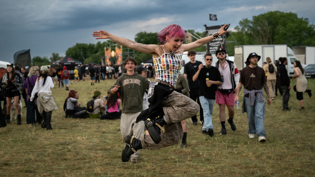 Revelers take part in a rave party at a military site in Cornusse, near Bourges, central France. /Arnaud Finistre/AFP