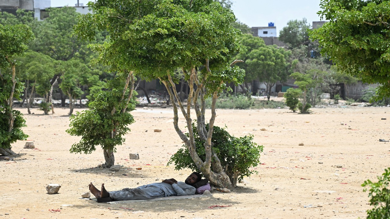 A man takes a nap under a tree on a hot summer day in Karachi, Pakistan. Rizwan Tabassum/AFP