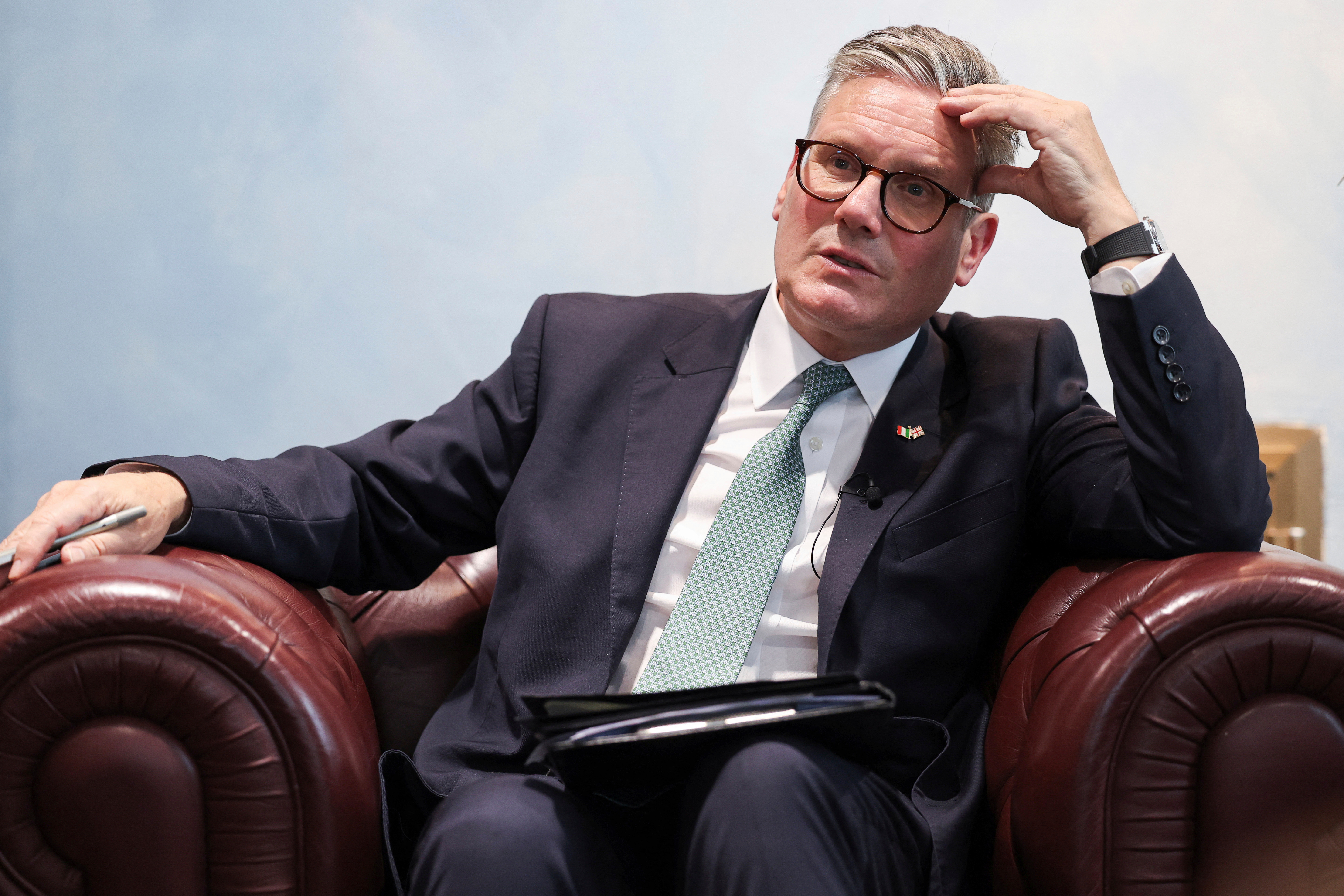 Starmer finds himself under pressure once again, this time after devastating local election results for his Labour Party. /Phil Noble/AP