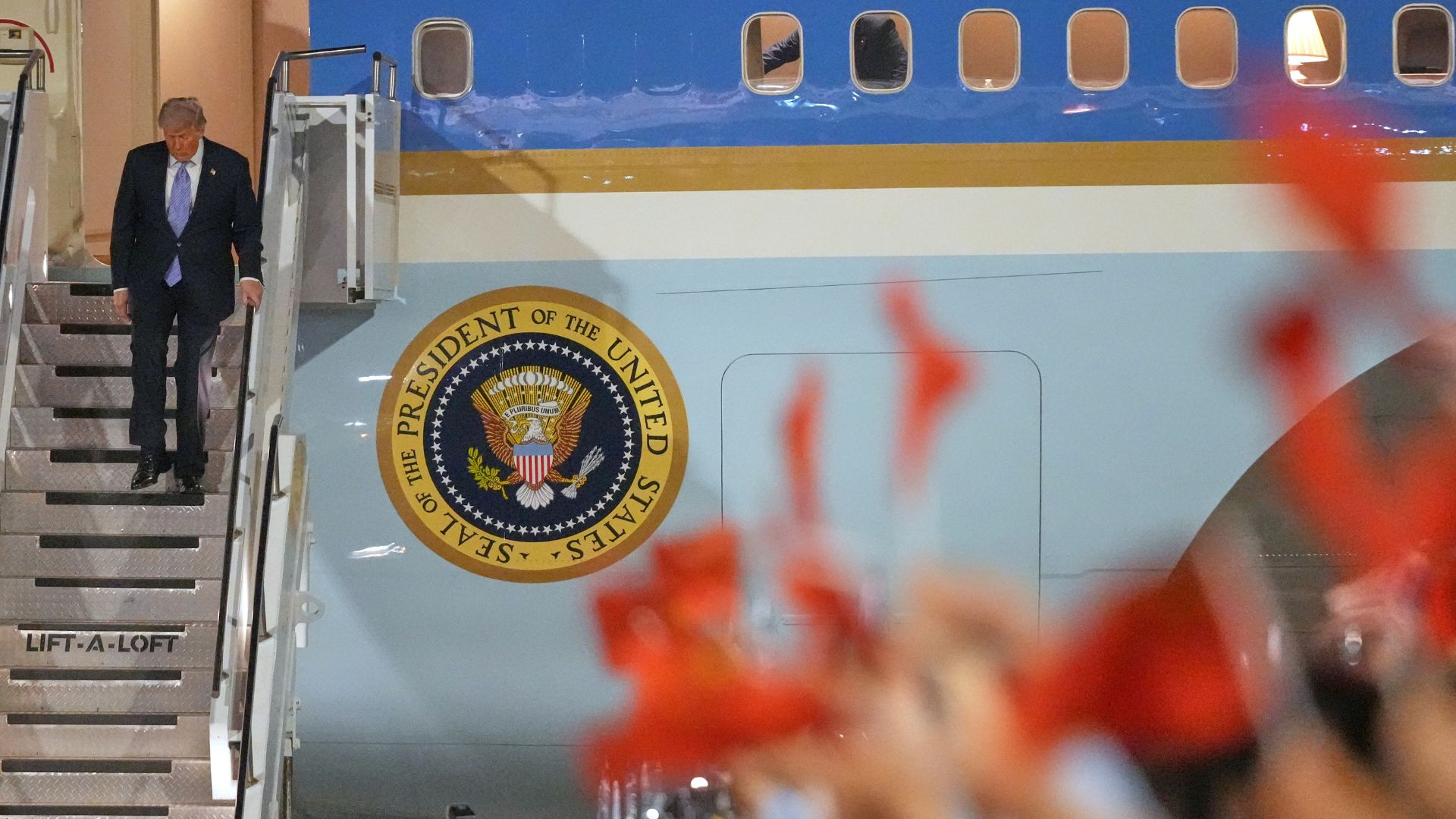 Trump arrived in Beijing on Wednesday evening. /AP